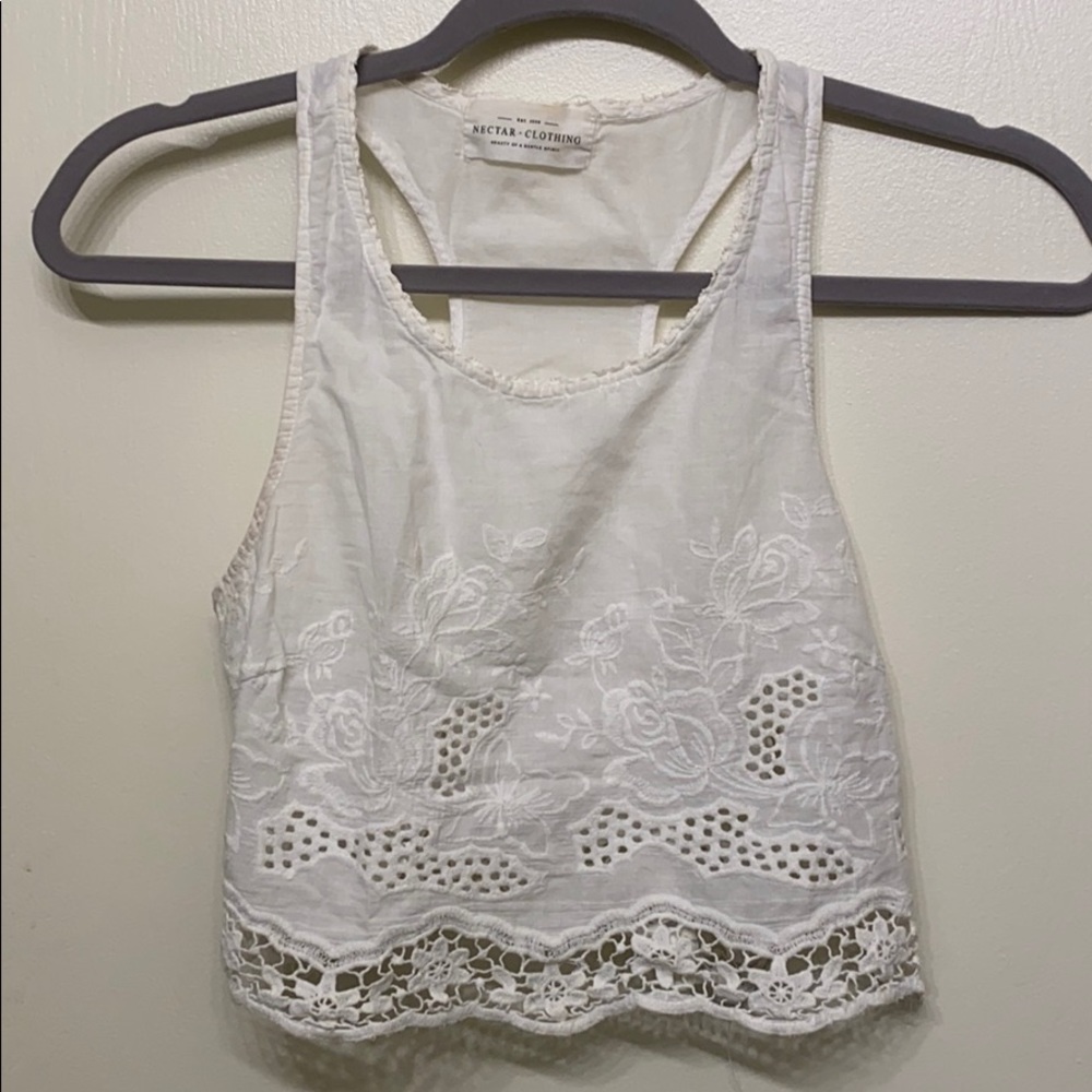 White Racerback Crop Top